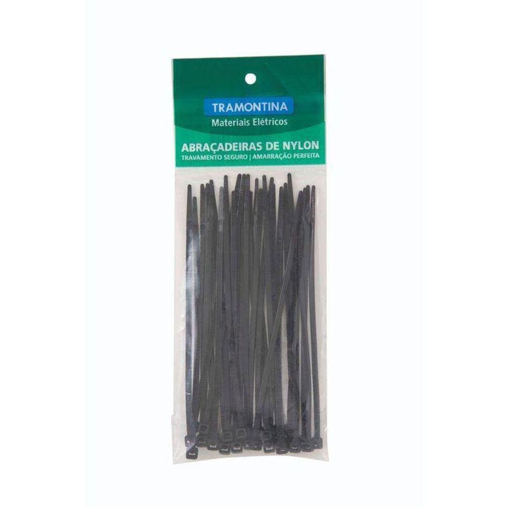 Abraçadeira de Nylon 95x2,4 Mm Tramontina Preta