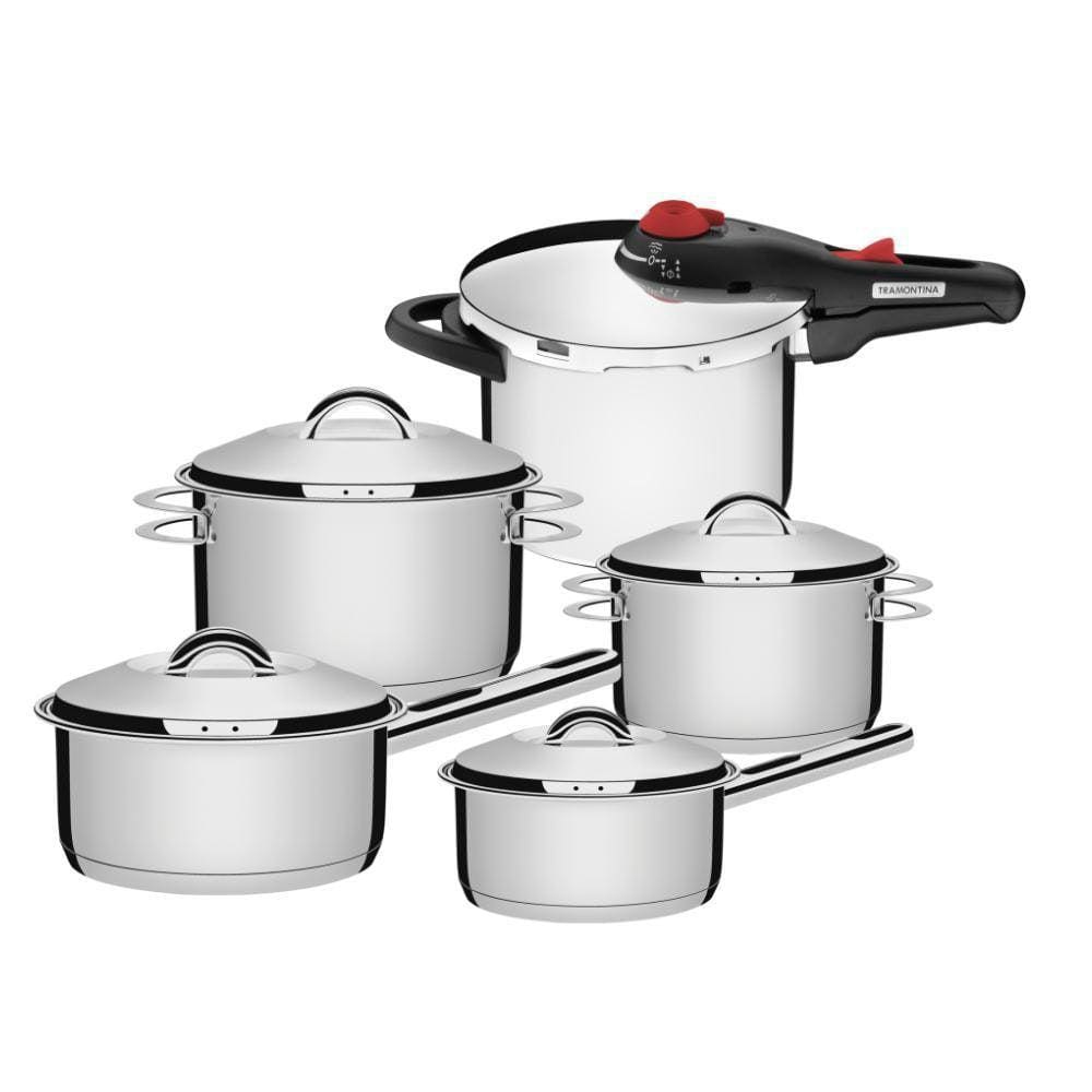 Conjunto Panelas 5Peças Inox Fundo Triplo Tramontina Solar