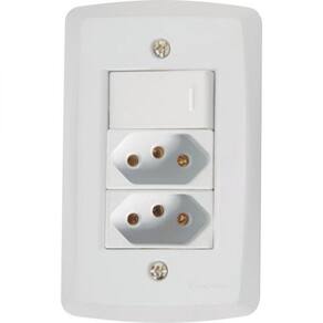 1 Interruptor Simples 10 A 250v e 2 Tomadas A 250v Branco