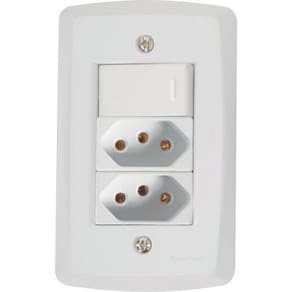 1 Interruptor Simples 10 A 250v e 2 Tomadas A 250v Branco