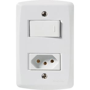 1 Interruptor Simples 10 A 250v e 1 Tomada A 250v Branco