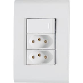 1 Interruptor Simples 10 A 250v e 2 Tomadas A 250v Branco