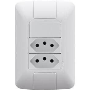 1 Interruptor Simples 6 A 250v e 2 Tomadas A 250v Branco