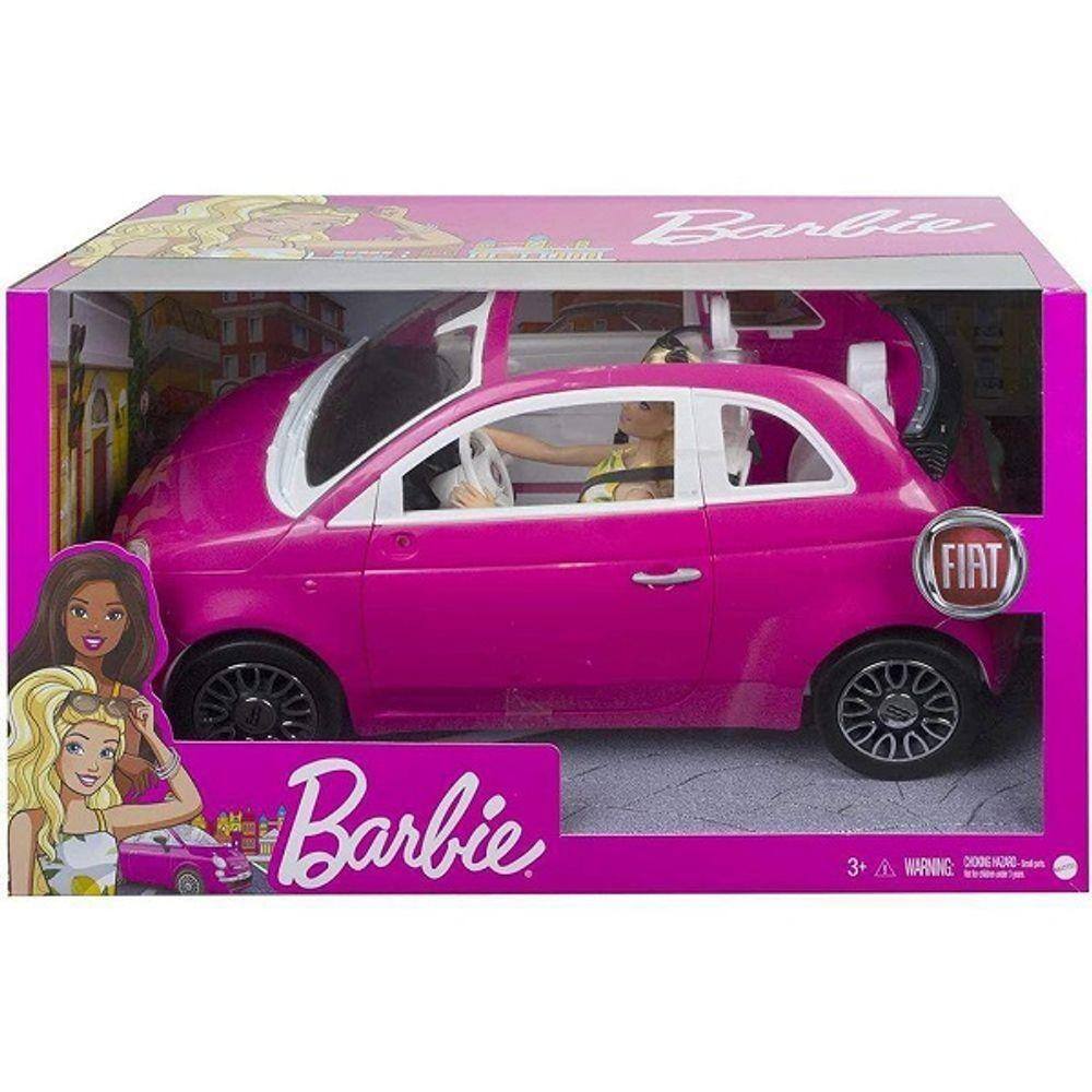 Boneca Barbie Com Carro Fiat Mattel Gxr57