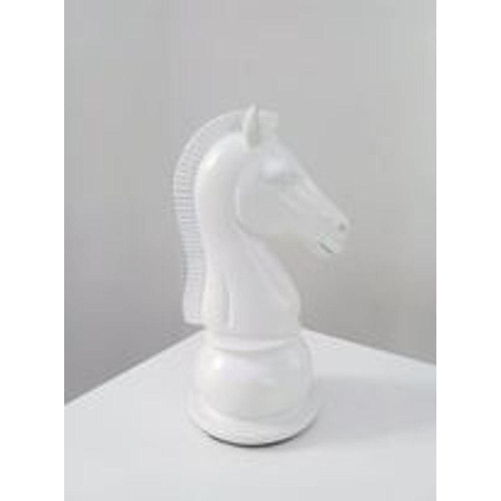 Peça de Xadrez Decorativa de Porcelana - Cavalo - Preto