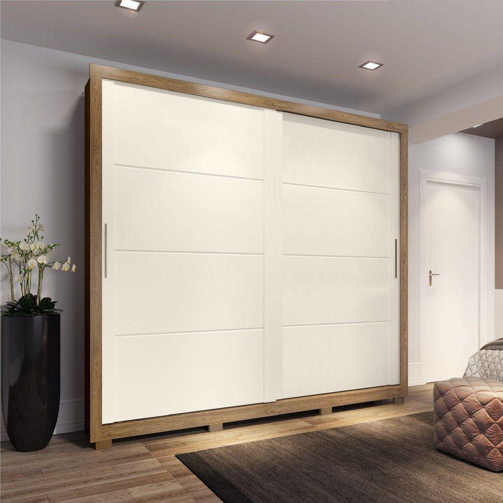 Guarda Roupa Casal Palace 2 Portas Deslizantes Sem Espelho  - Henn