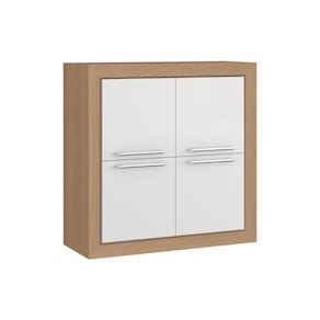 Armário Aéreo 4 Portas Ditália Aspen 80 Carv./branco Cd-212