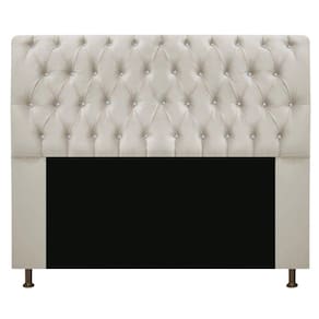 Cabeceira Estofada Lady Com Strass 160cm Queen Size Suede