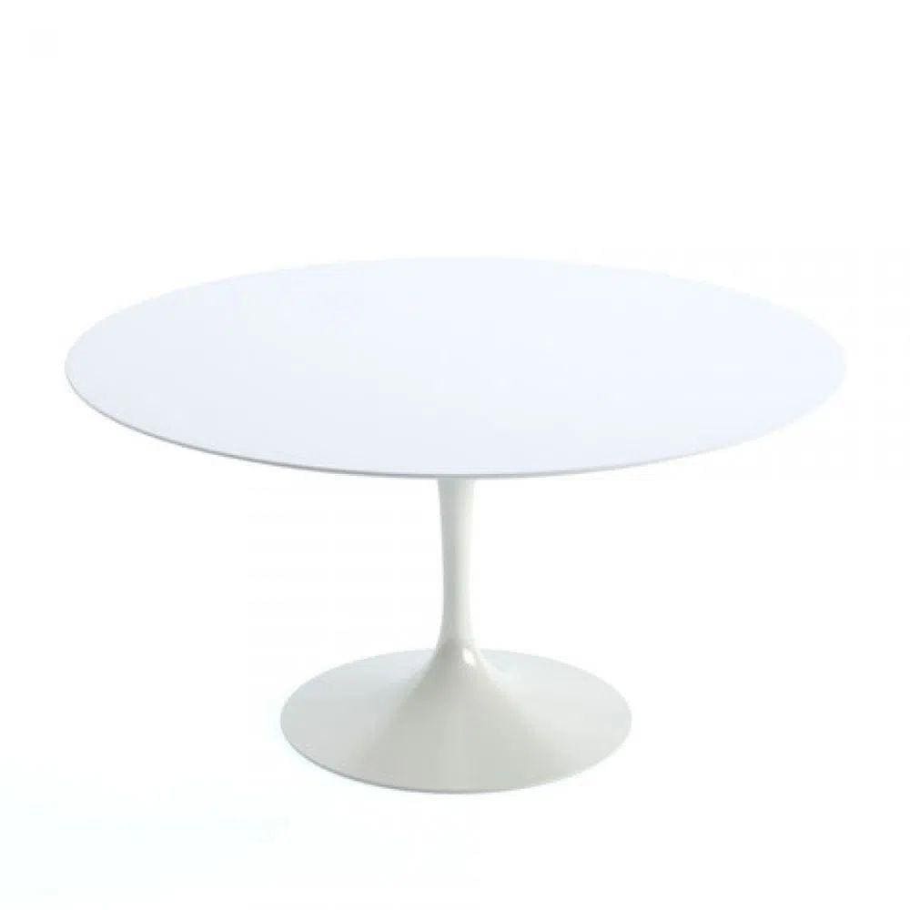 Mesa de Jantar Saarinen Redonda 90cm Laca Branca Yescasa