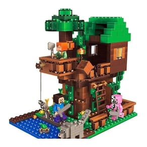 Mine Craft Casa Arvore Bloco De Montagem