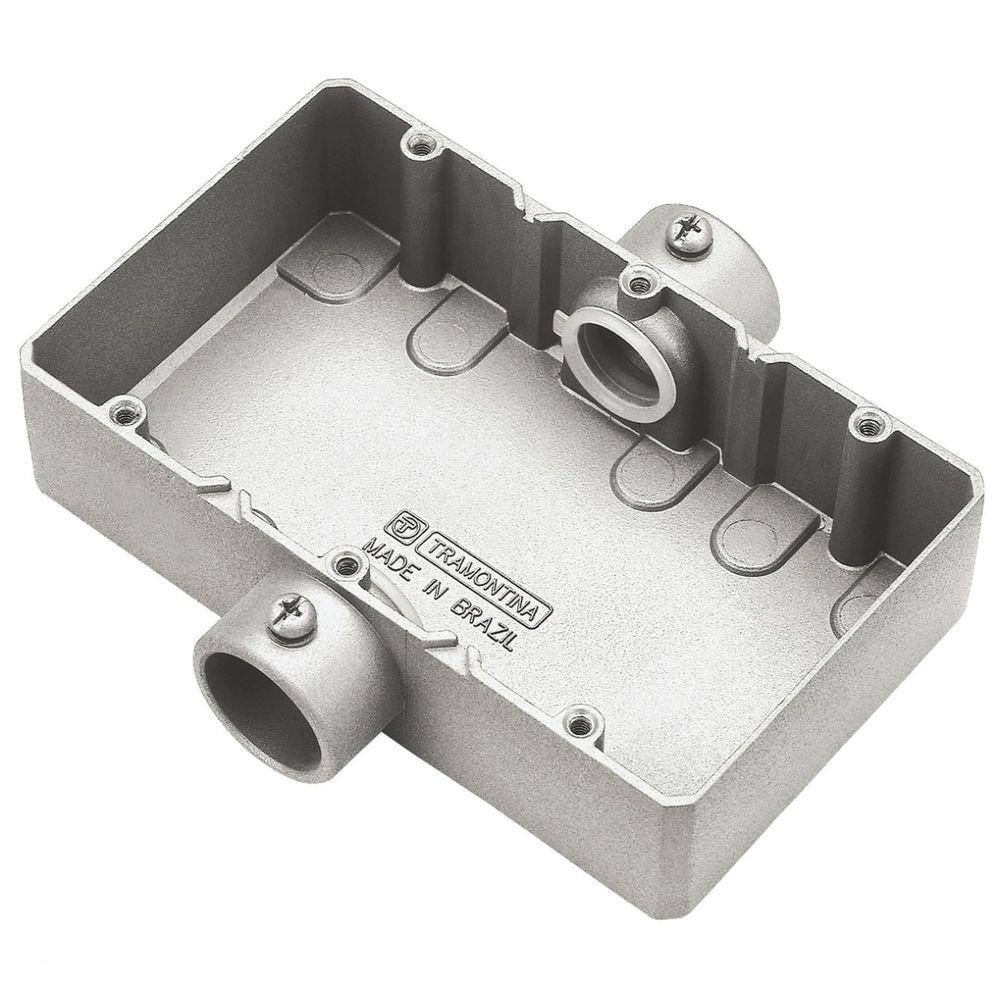 Condulete triplo 3/4" tipo "CT" - sem tampa / sem rosca / com pintura eletrostática a pó Tramontina