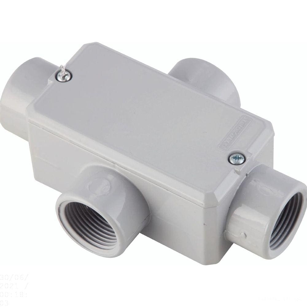 Condulete fixo 3/4" tipo "X" - com tampa / rosca BSP / com pintura eletrostática a pó Tramontina