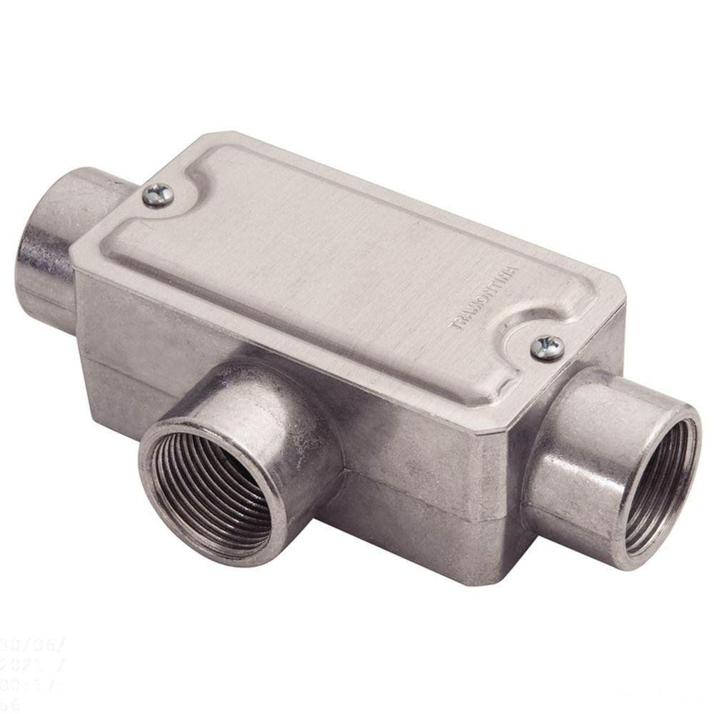 Condulete fixo 3/4" tipo "T" - com tampa / rosca BSP / sem pintura Tramontina