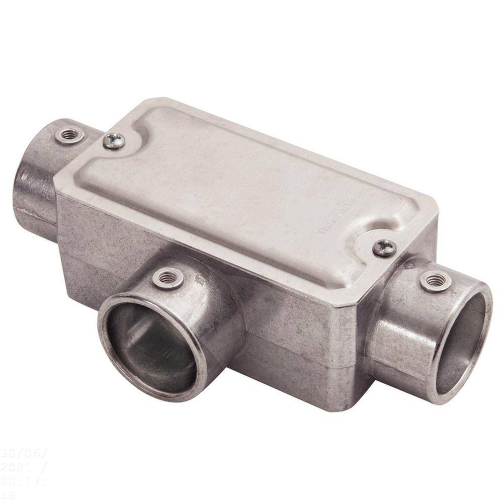 Condulete fixo 3/4" tipo "T" - com tampa / sem rosca / sem pintura Tramontina
