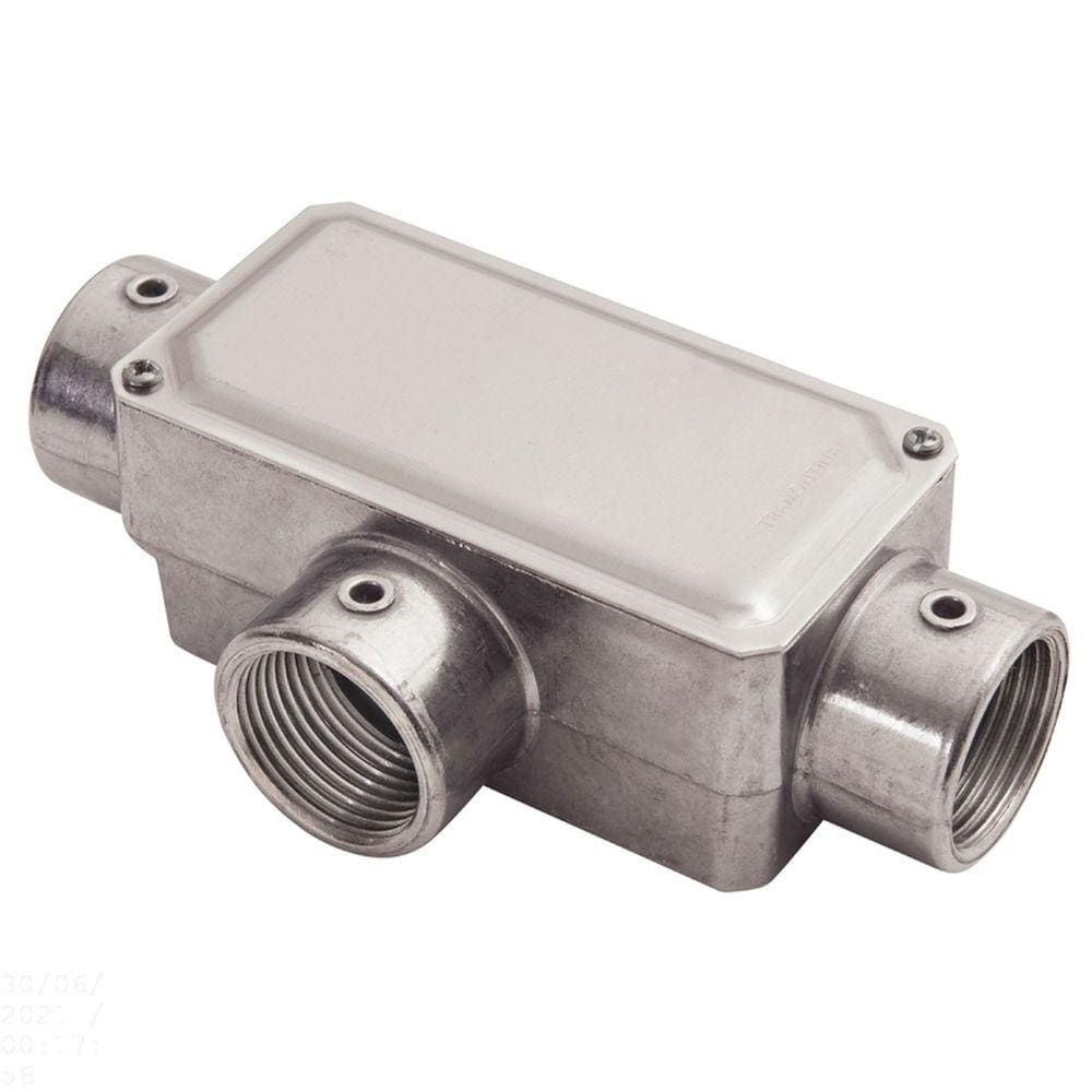 Condulete fixo 1” tipo ”T” - com tampa / rosca BSP / sem pintura Tramontina