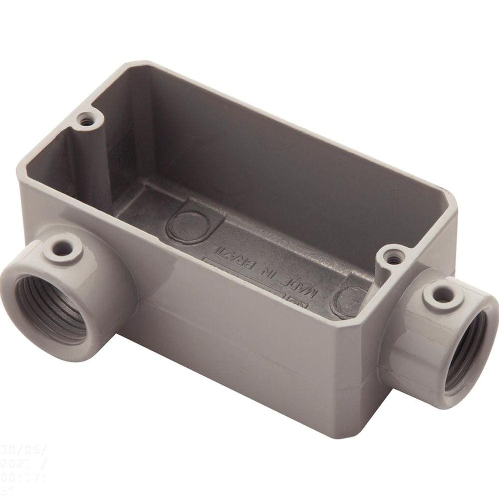 Condulete fixo 1/2” tipo ”LR” - sem tampa / rosca BSP / com pintura eletrostática a pó Tramontina