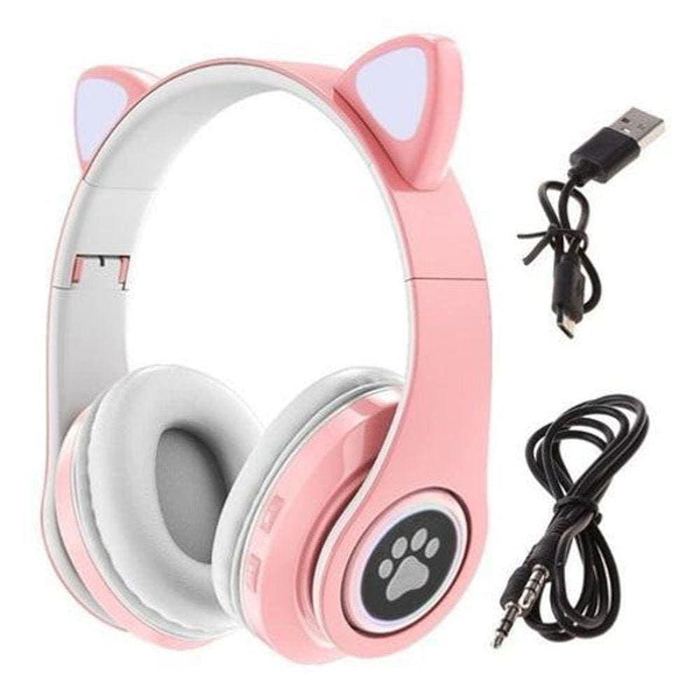 Headset Fone Orelha de Gatinho - Fone orelha de Gato - Como usar Fone de  Ouvido Led orelha de Gato 