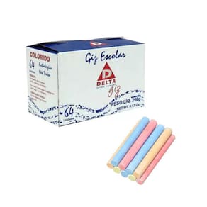 Giz Escolar Lousa com 64 Und  - Colorido
