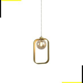Pendente Aruna Vidro Ambar 25CM 1G9 | StarLux ZR097-AGD STARLUX