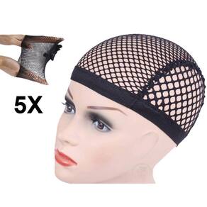kit 5x Touca De Cabelo De Renda Preta Pacote Wig Cap Premium