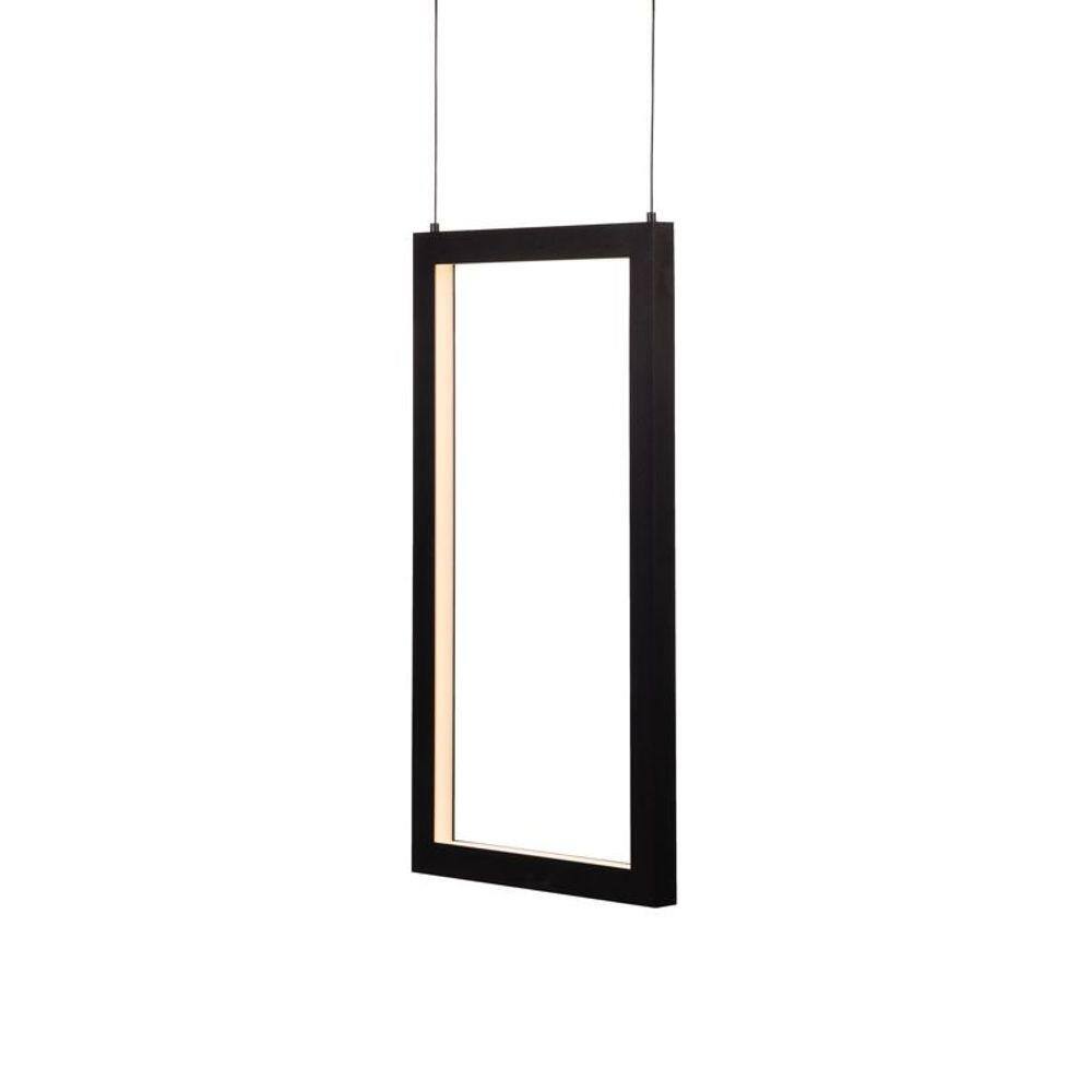 Lustre Pendente Newline Fit Led 755 Bivolt Preto 3000K Luz Amarela