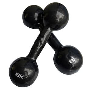 Par De Halteres Bola (cotonete) Ahead Sports Preto 8kg