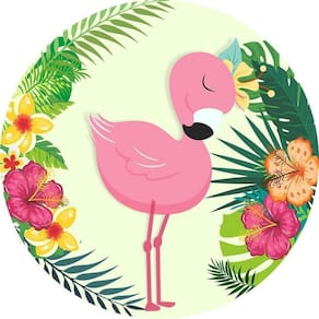 Painel Redondo 3D Sublimado Flamingo Frd-4361