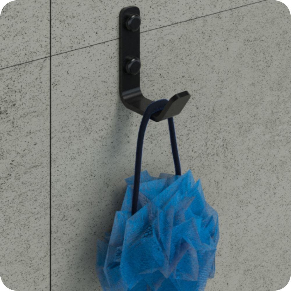 Kit 10 Cabides Gancho De Parede Preto Fosco Para Toalha Plus
