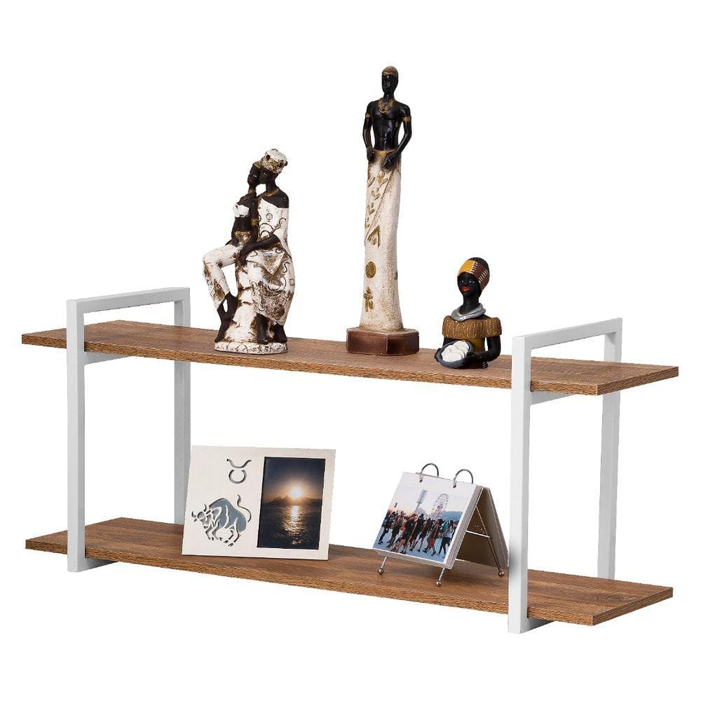 Nicho Sala e Quarto Branco Com Prateleiras Amadeirado 80cm