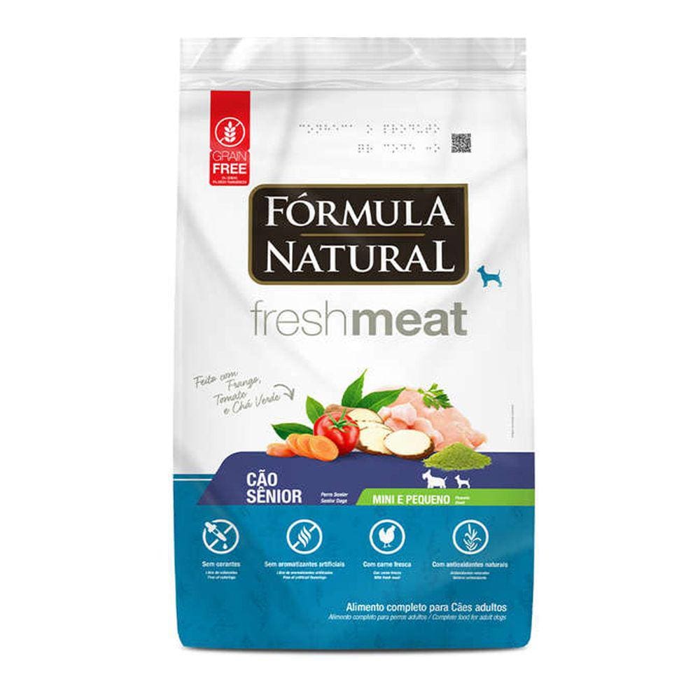Racao Cães Sênior Porte Mini/Peq Fórmula Nat Fresh Meat 7Kg