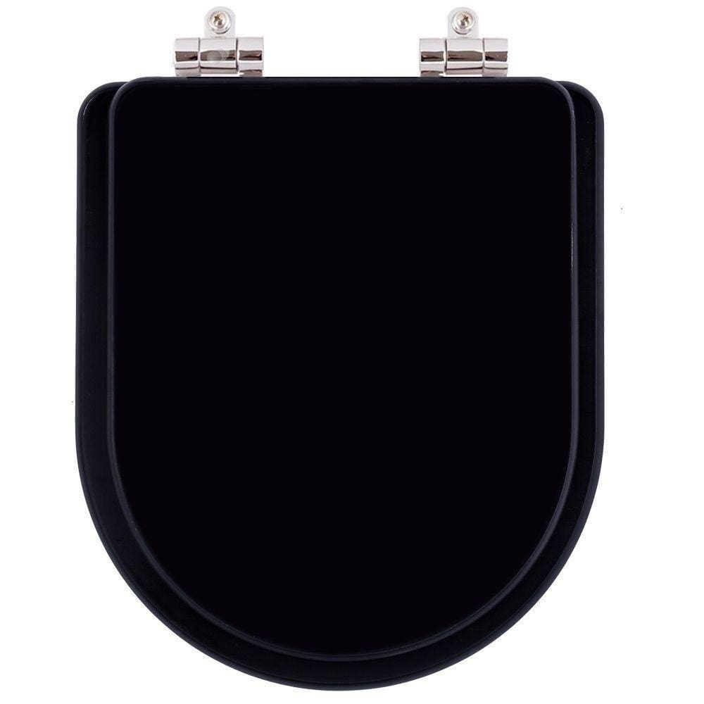 Assento Sanitário Poliester Soft Close Link Preto Fosco
