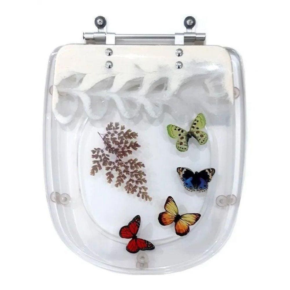 Tampa De Vaso Decorada Borboletas Sabatini Bege Vaso Icasa