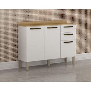 Balcão Valência Sallêto Móveis - Branco - ByMobille