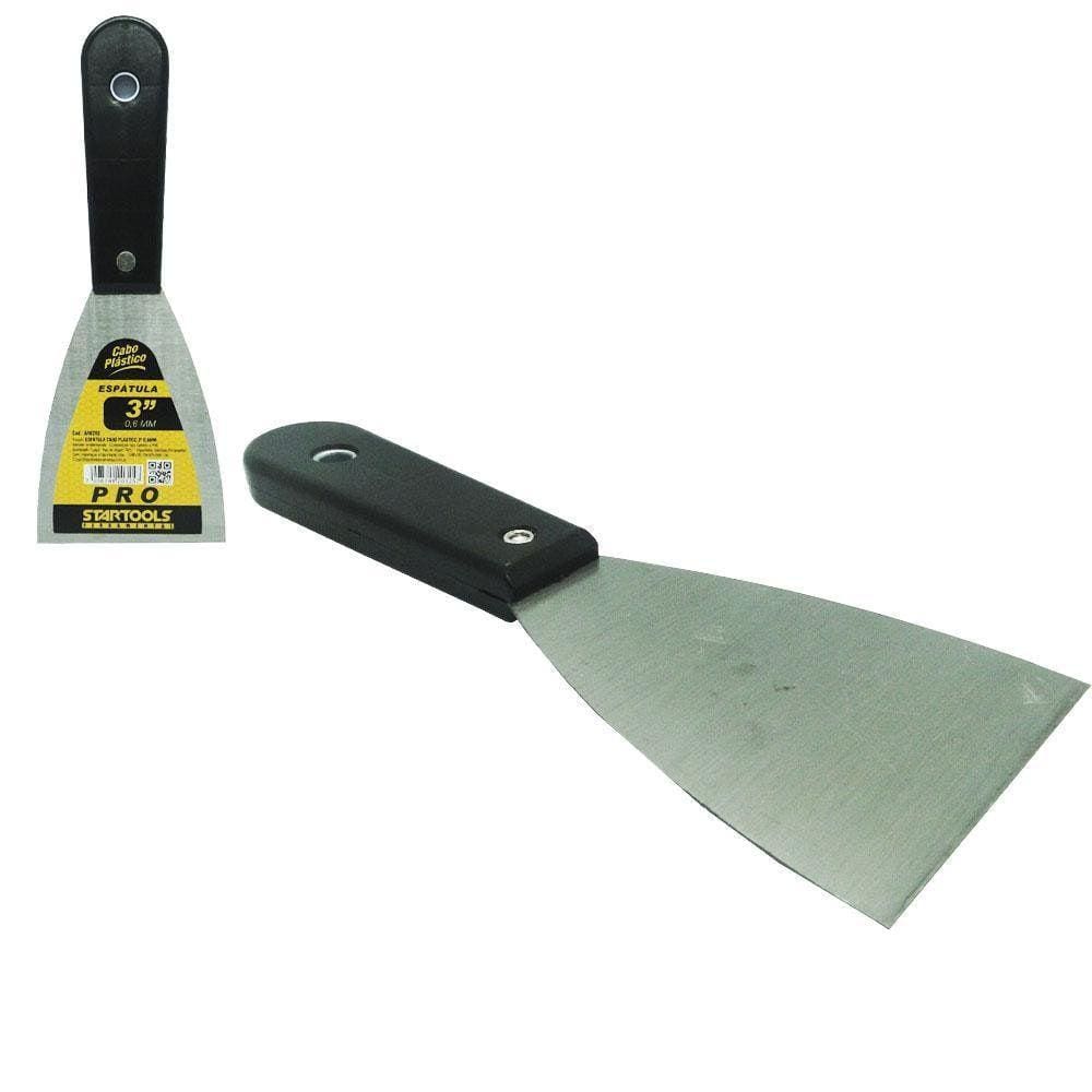 Espatula De Metal Cabo Plastico Preto Pro 3`` 20Cm