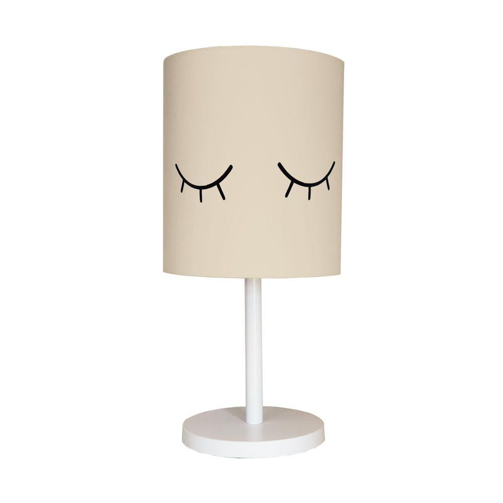 Abajur Infantil Olhinho Base Branca Cúpula 20X43 Cru