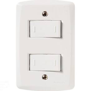 Conjunto 4x2 com 2 Interruptores Paralelos 10 A 250 V Tramontina Lux2 Branco Tramontina