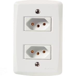 Conjunto 4x2 com 2 Tomadas 2P+T 20 A 250 V Tramontina Lux2 Branco Tramontina