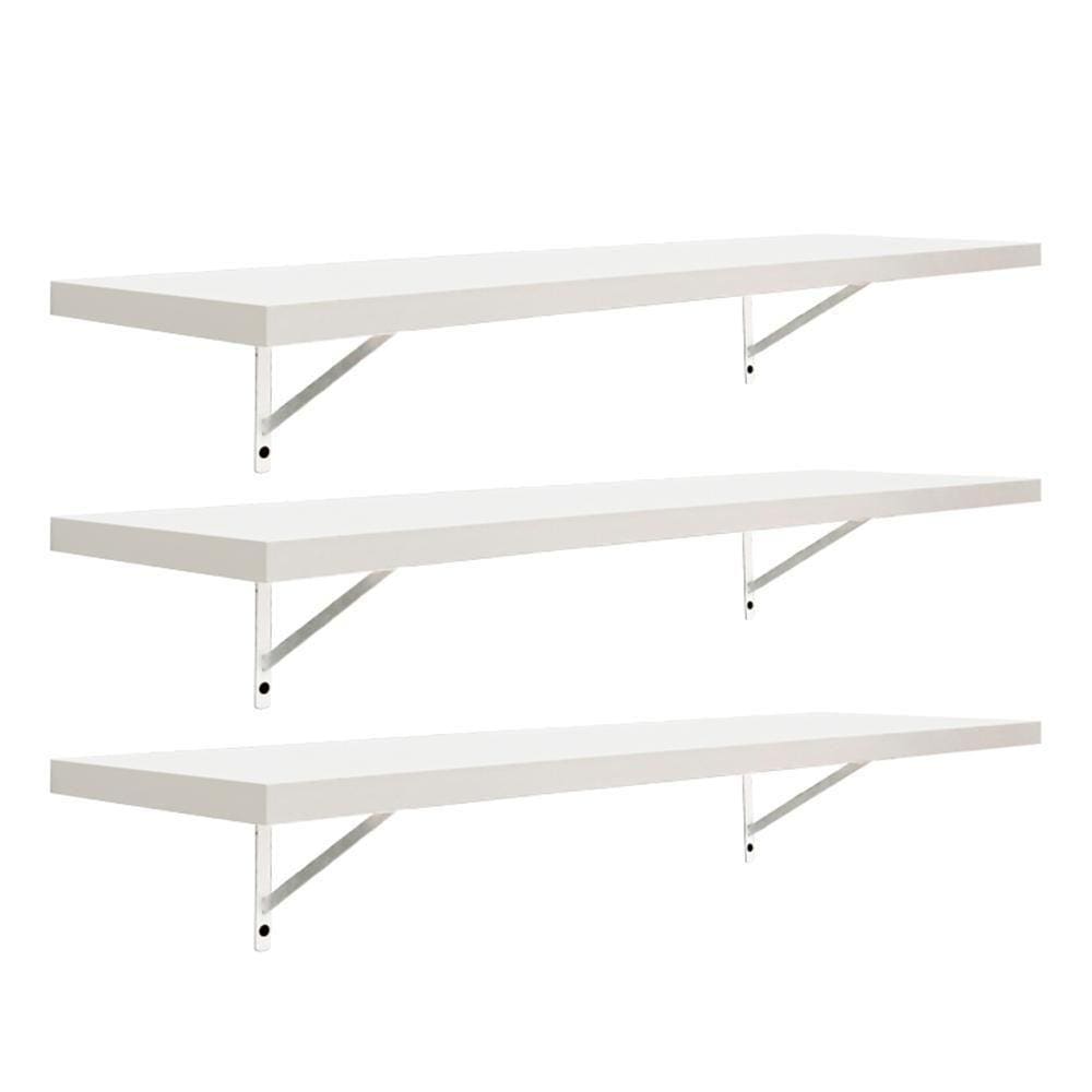 Kit 3 Prateleiras 70 x 30cm Branco Espessura 25mm