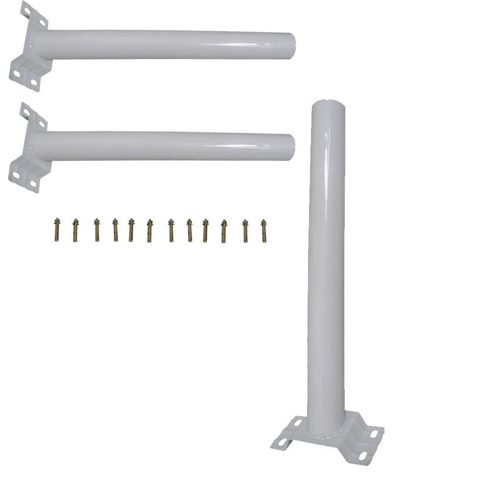 Suporte Barra Poste Luminaria Solar Parede 3 unidades Rua Jardins Quintal