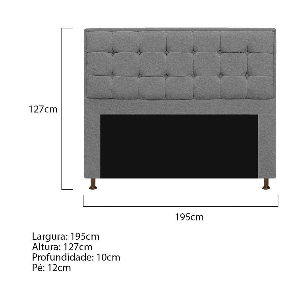 Cabeceira Copenhague 195 Cm King Size Corano Cinza