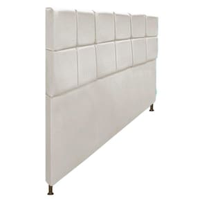Cabeceira Damares 195 Cm King Size Com Botonê Suede Bege