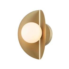 Arandela Cacau 1L Dourado E Branco Fosco Bella Hl009