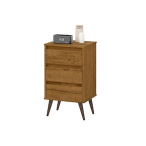 Mesa de Cabeceira 3 Gavetas Wood - Rede Móveis