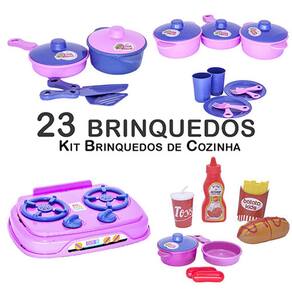 Cozinha Infantil Menino Eletro Panela Comida Brinquedo 10pç