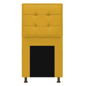 Cabeceira Copenhague 100 Cm Solteiro Suede Amarelo