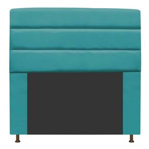 Cabeceira Turim 140 Cm Casal Suede Azul Turquesa