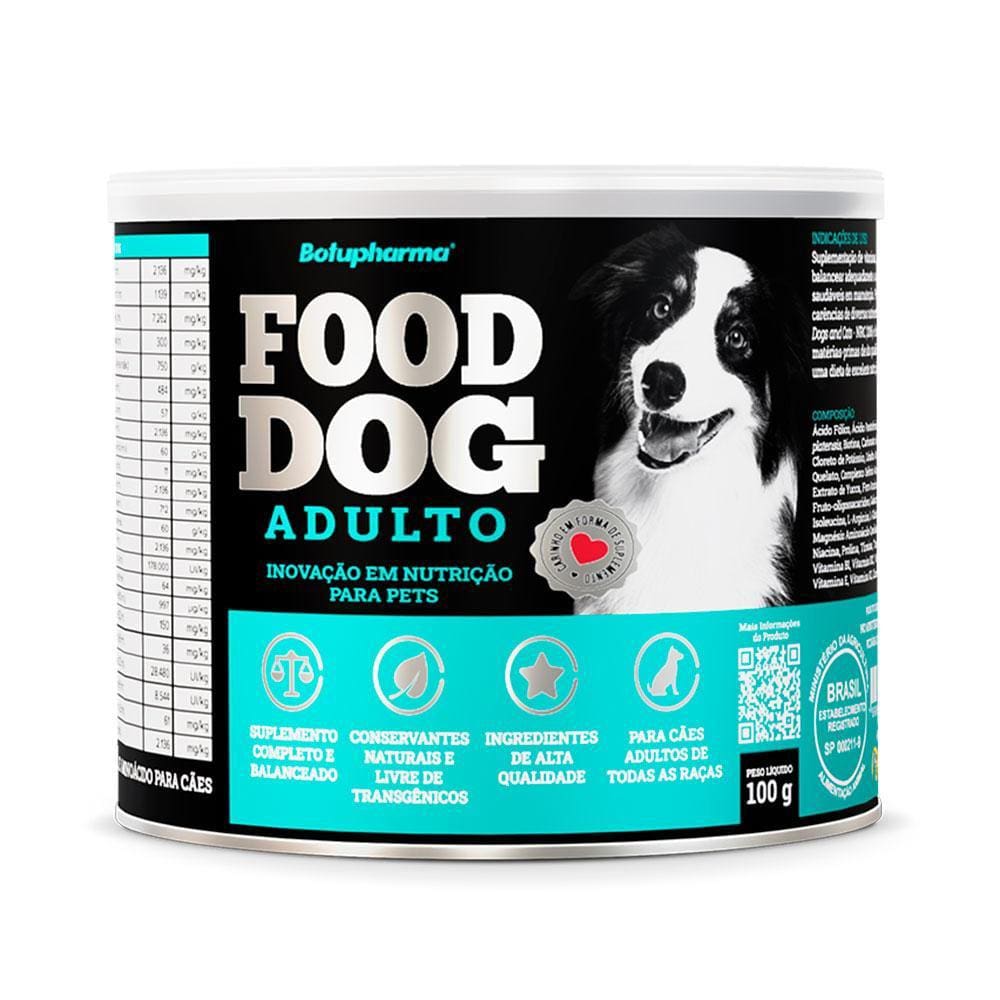 Suplemento Cães Food Dog Adulto Manutenção Botupharma – 100g