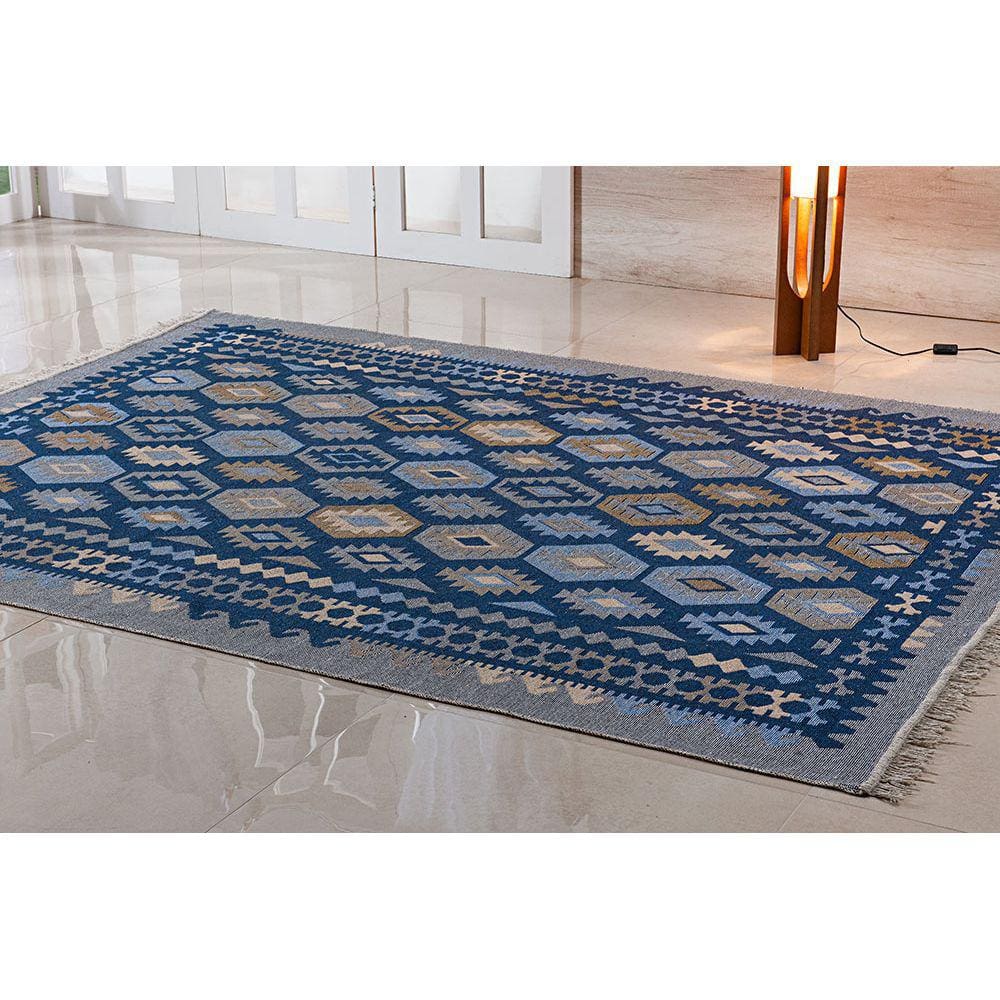 Tapete Turco Kilim - Antep - 1,40m x 2,00m - Azul - Des 003 - Niazitex