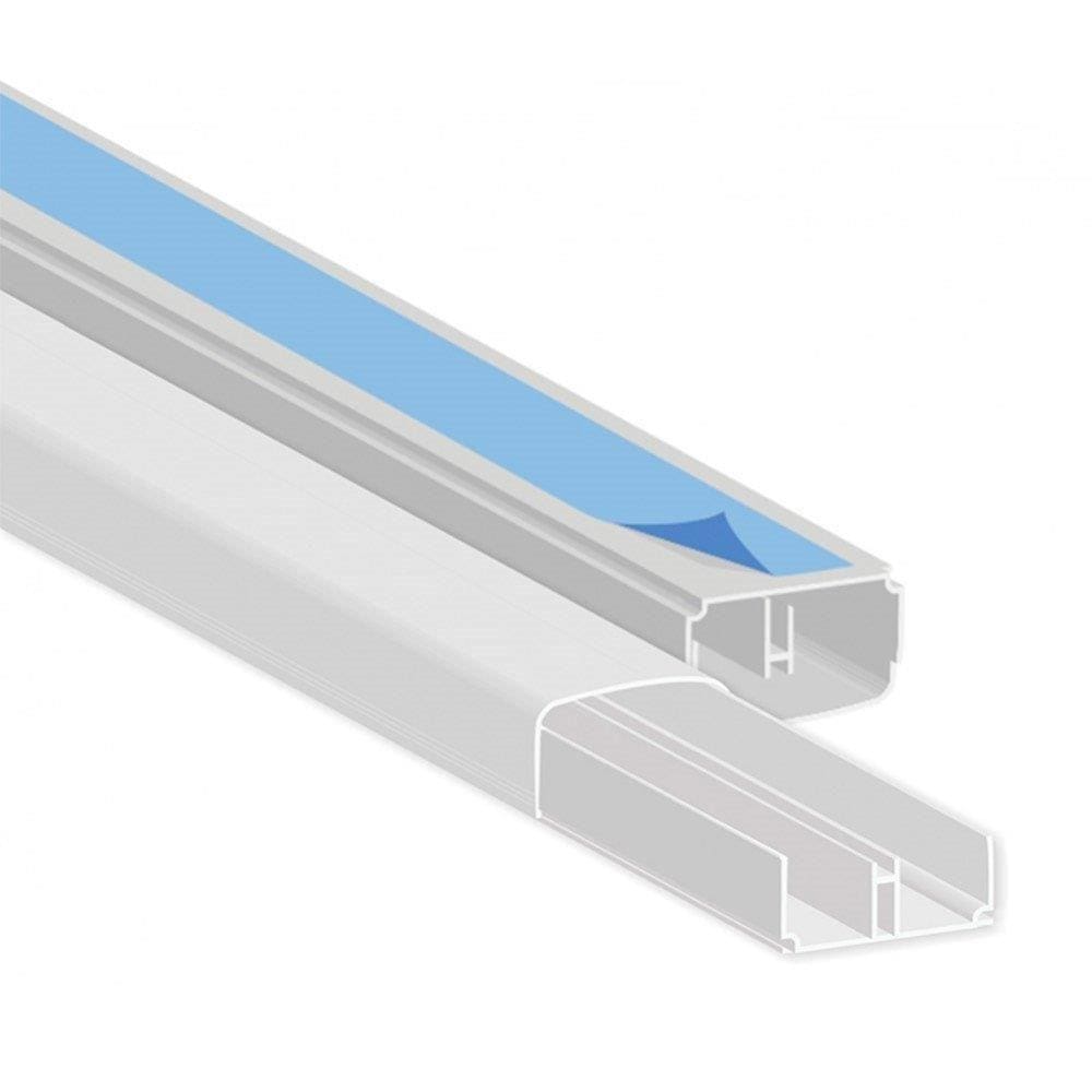 Canaleta Plastilit PVC Branca 20x10x2000mm com Fita Dupla Face - Embalagem com 25 Unidades