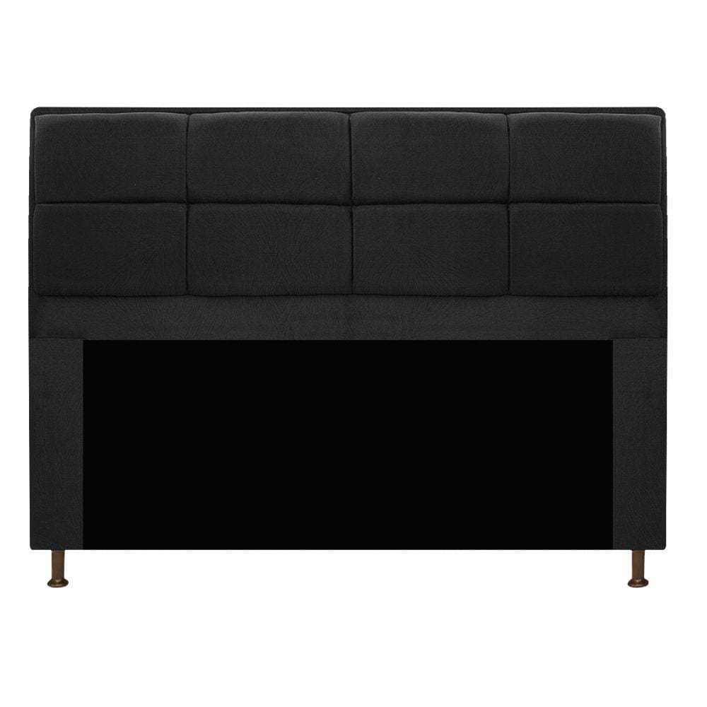 Cabeceira Munique 140 Cm Casal Suede Preto